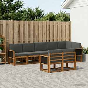 Zunanja garnitura za sedenje 8 pcs Naravna in antracitna