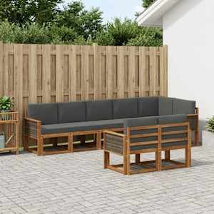 Zunanja garnitura za sedenje 8 pcs Naravna in antracitna