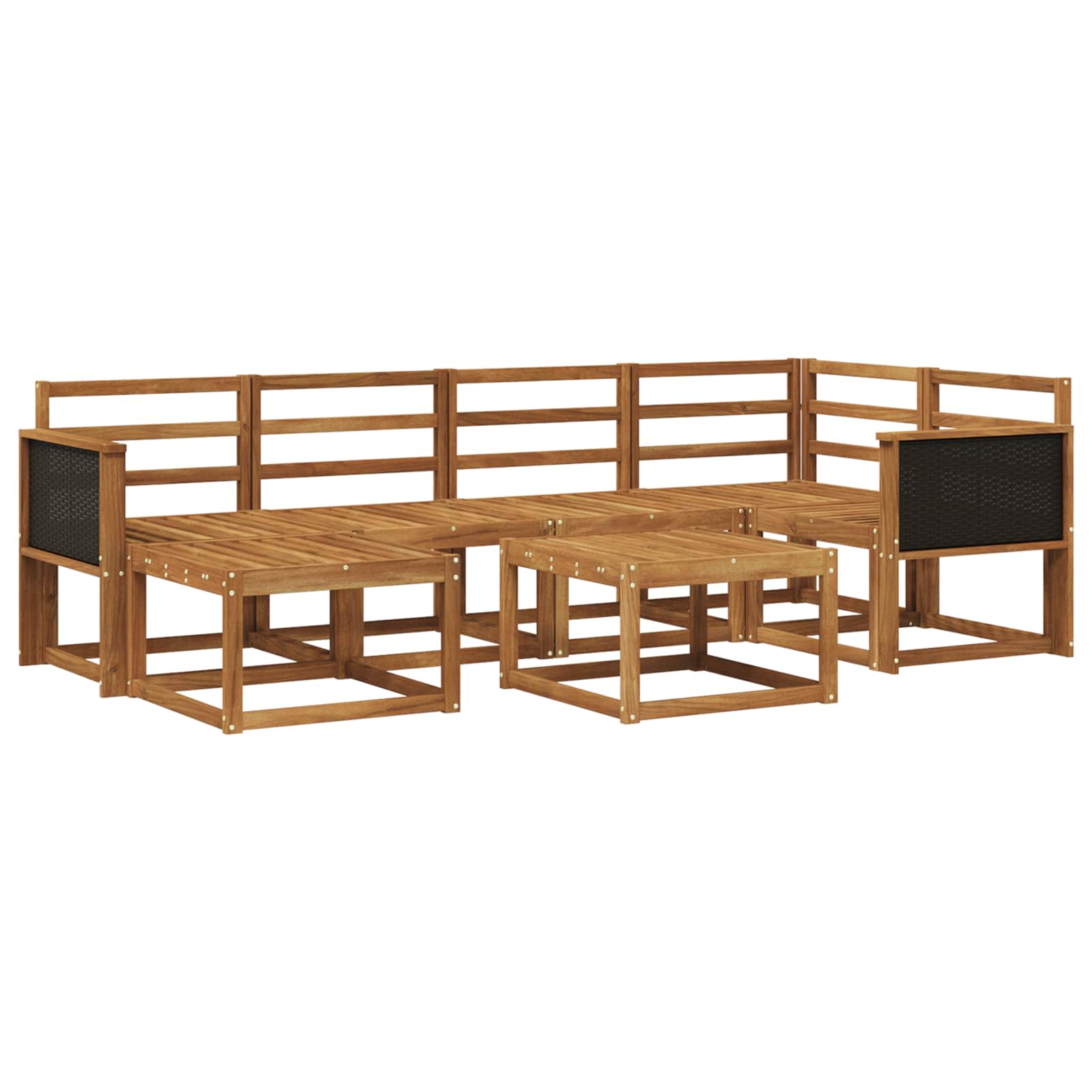 Buiten bankenset 7 pcs Naturel Massief Acaciahout image 1