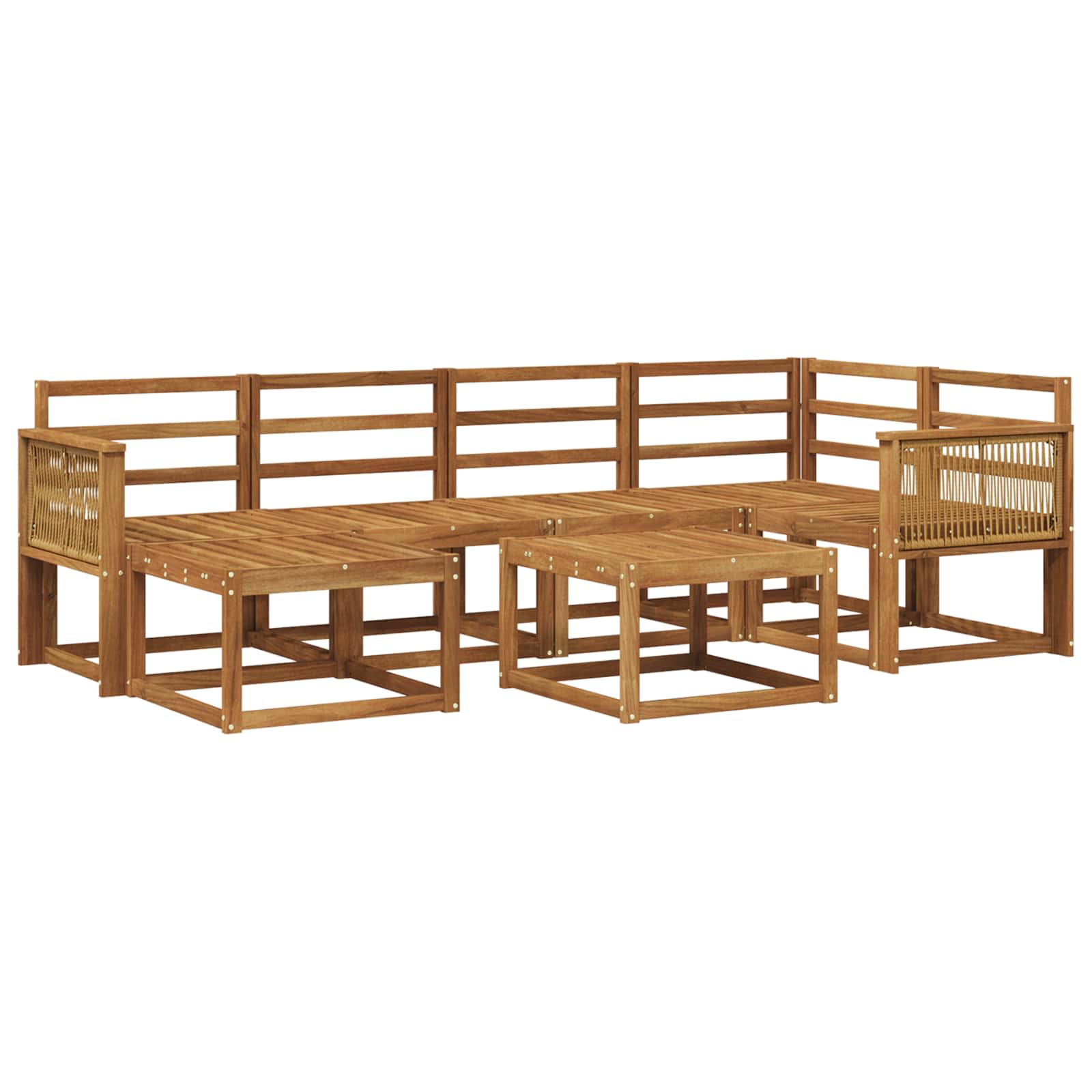 Buiten bankenset 7 pcs Naturel Massief Acaciahout image 1