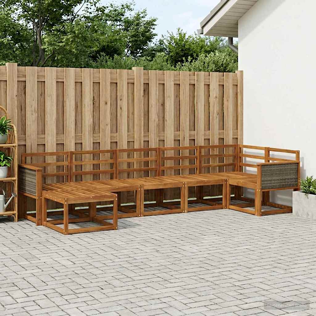Venkovní pohovková souprava 7 pcs Přírodní