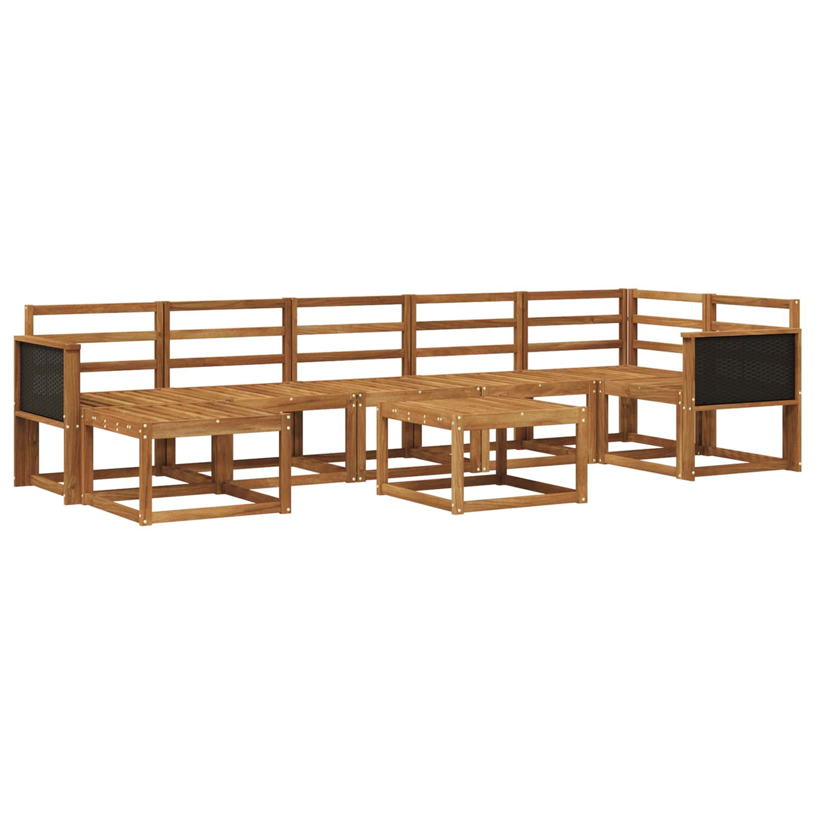 Buiten bankenset 8 pcs Naturel Massief Acaciahout image 1