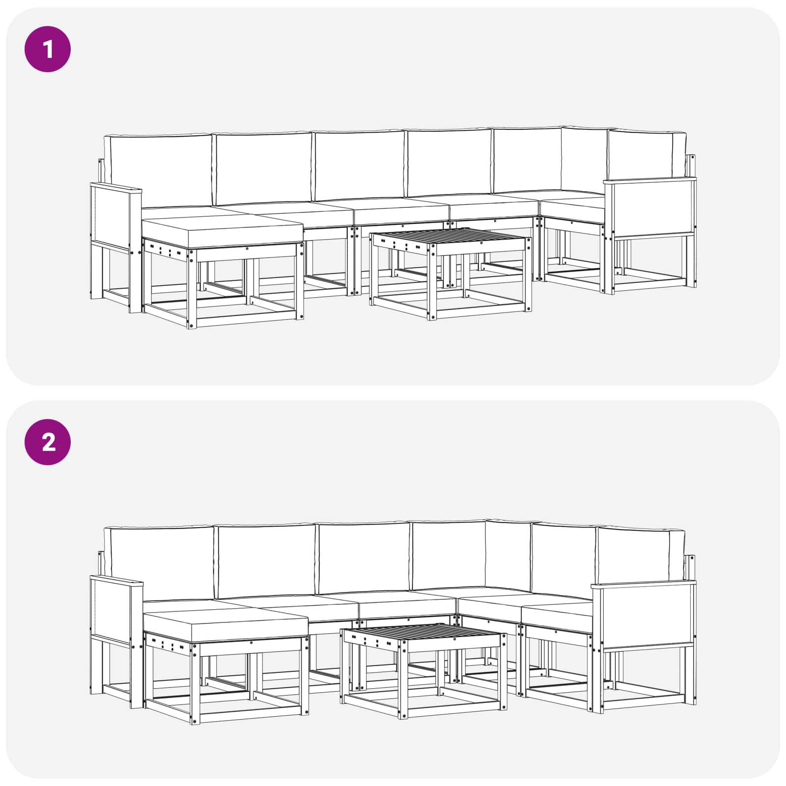 Zunanja garnitura za sedenje 8 pcs Naravna in bež Poliester - slika 8