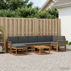 Zunanja garnitura za sedenje 8 pcs Naravna in antracitna