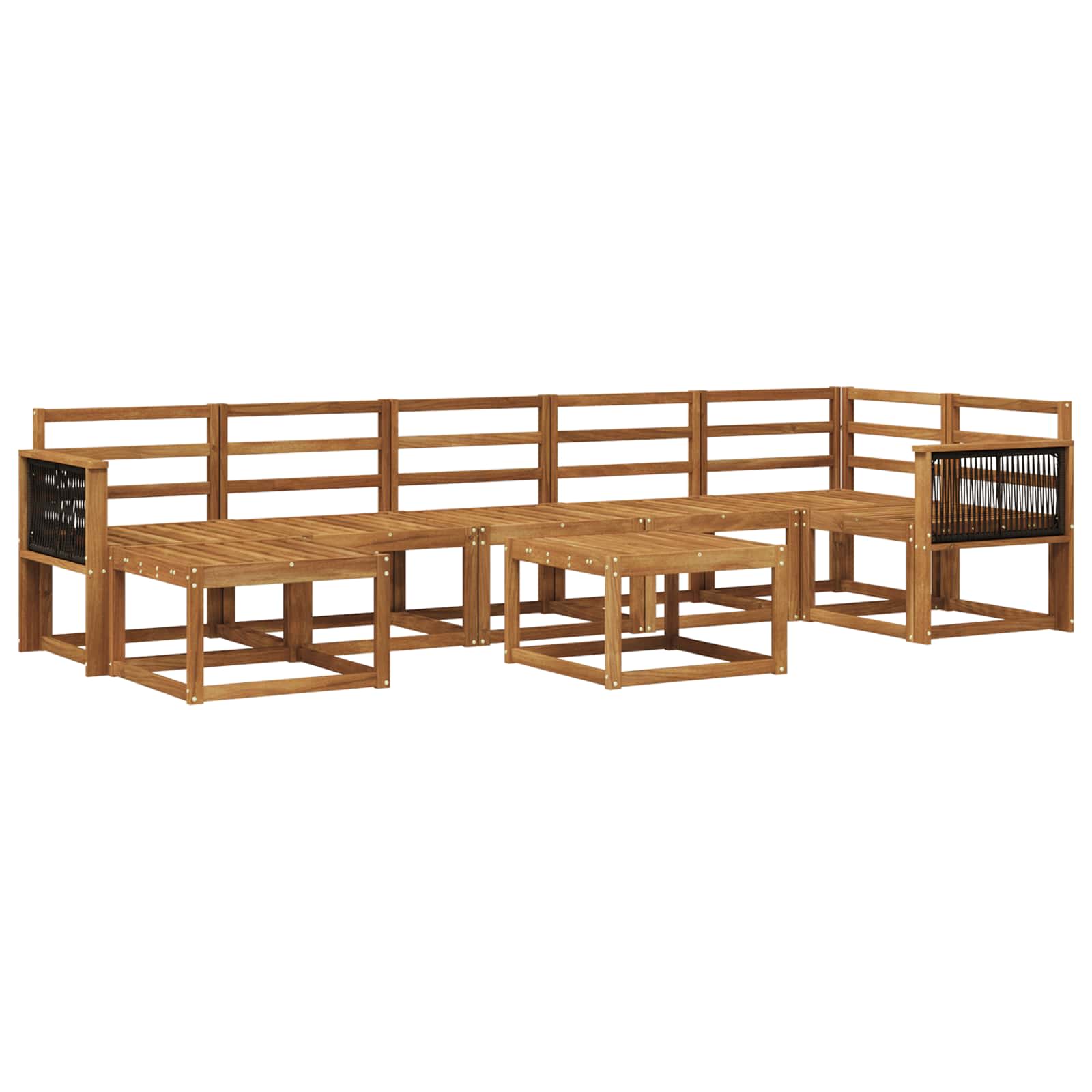 Buiten bankenset 8 pcs Naturel Massief Acaciahout image 1