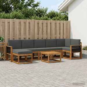 Zunanja garnitura za sedenje 8 pcs Naravna in antracitna