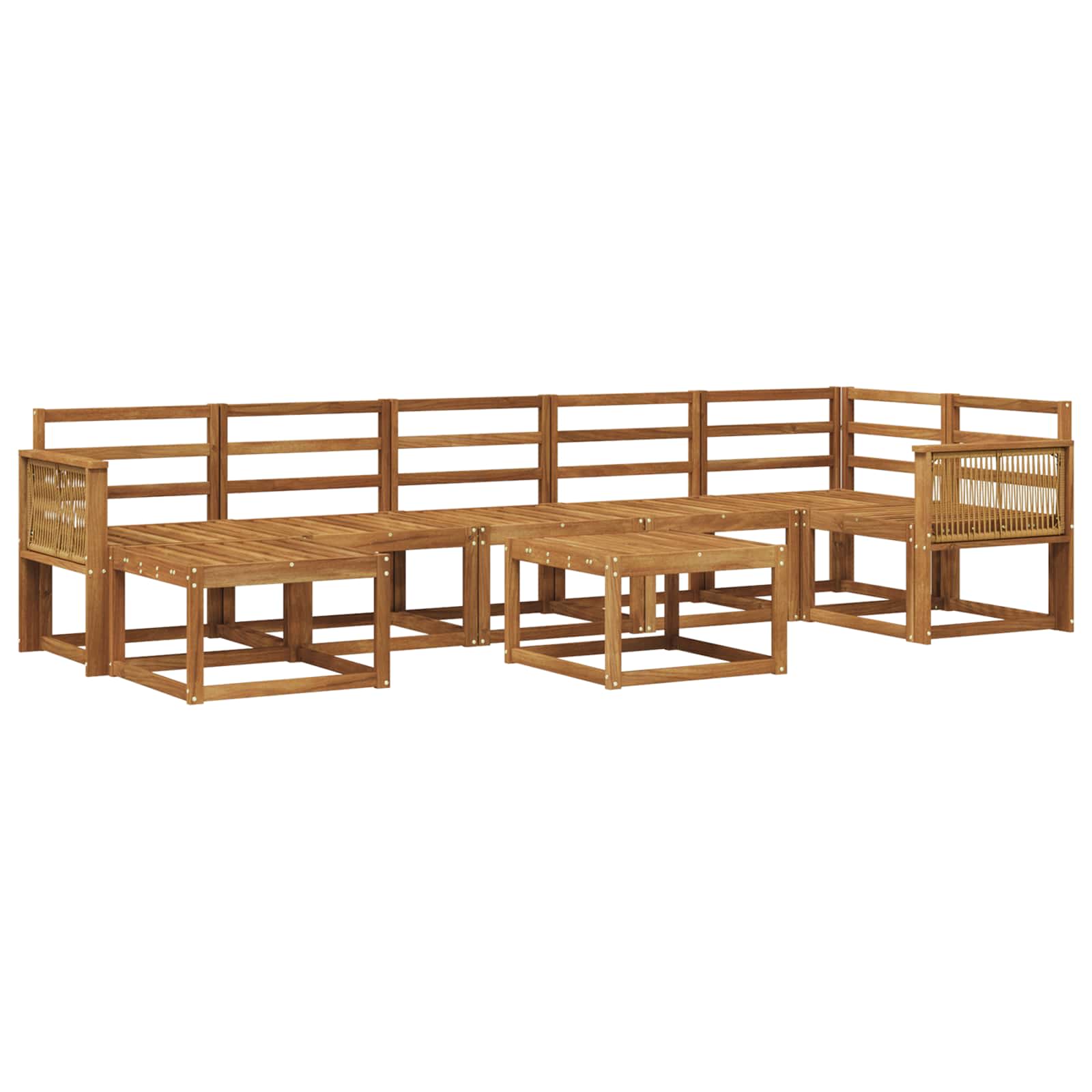 Buiten bankenset 8 pcs Naturel Massief Acaciahout image 1