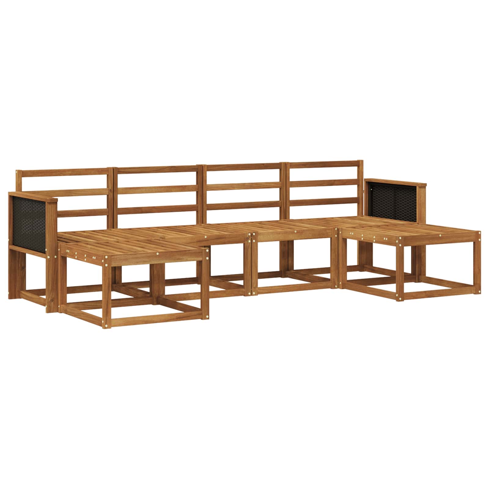Buiten bankenset 6 pcs Naturel Massief Acaciahout image 1