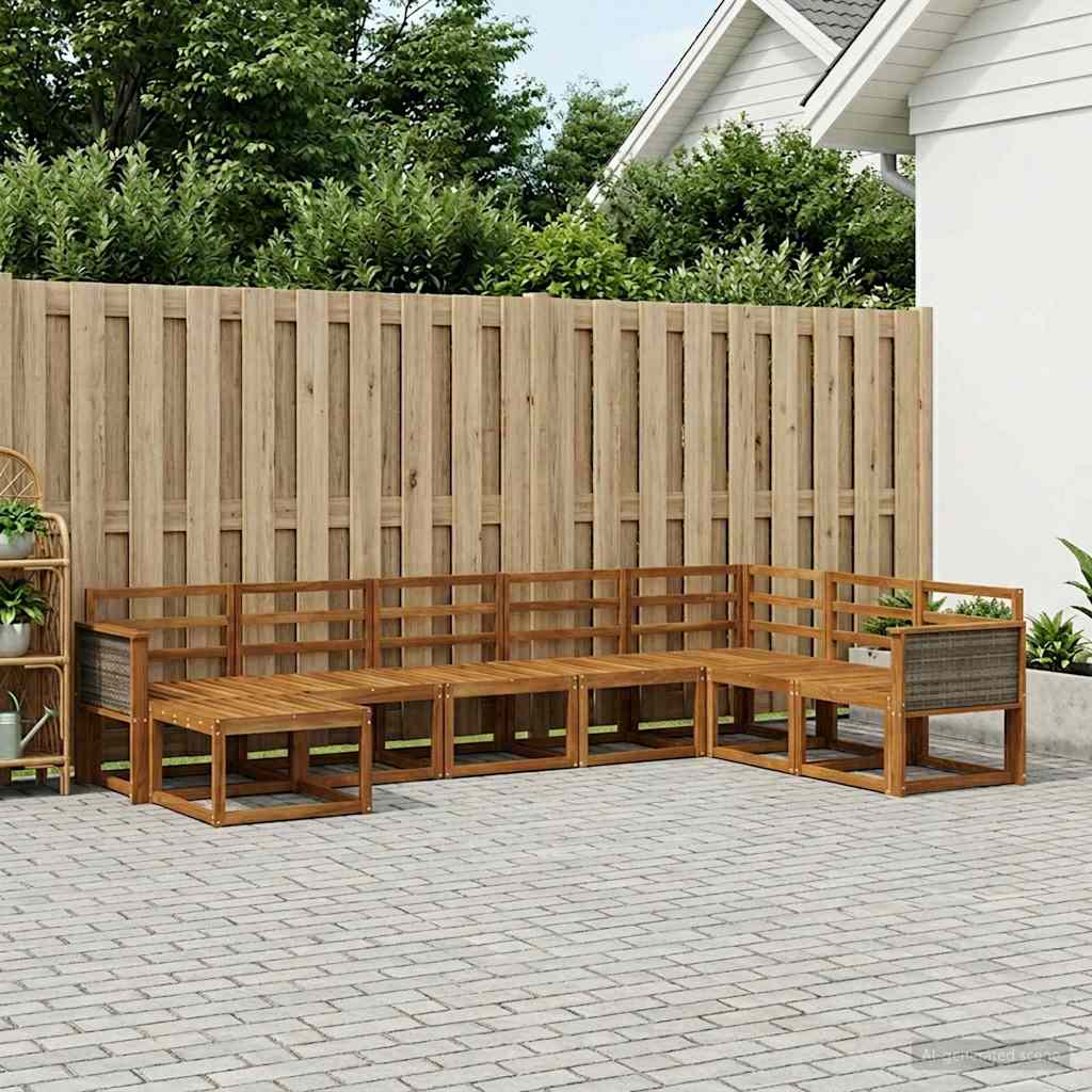 Zunanja garnitura za sedenje 8 pcs Naravna Masiven les akacije - slika 3