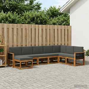 Zunanja garnitura za sedenje 8 pcs Naravna in antracitna