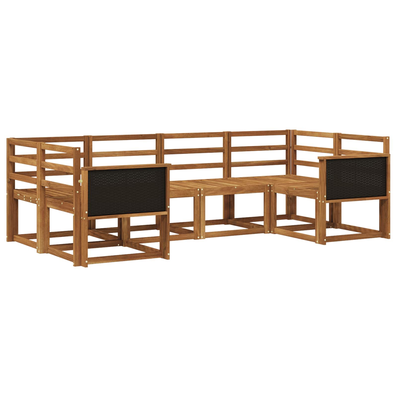 Buiten bankenset 6 pcs Naturel Massief Acaciahout image 1