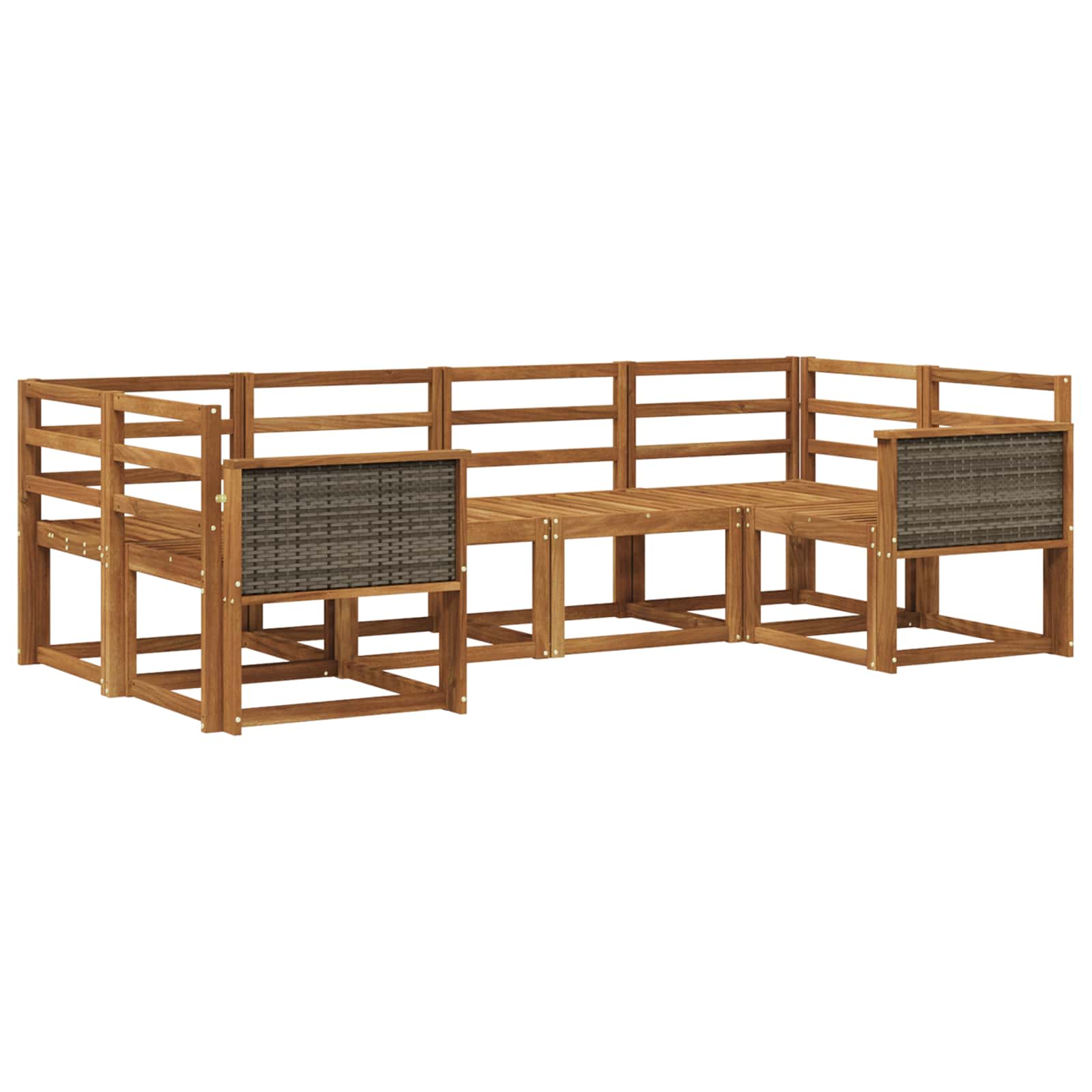 Buiten bankenset 6 pcs Naturel Massief Acaciahout image 1