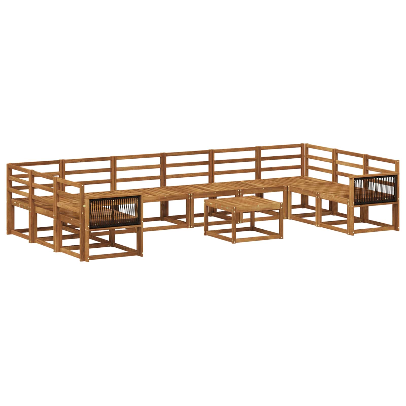 Buiten bankenset 11 pcs Naturel Massief Acaciahout image 1