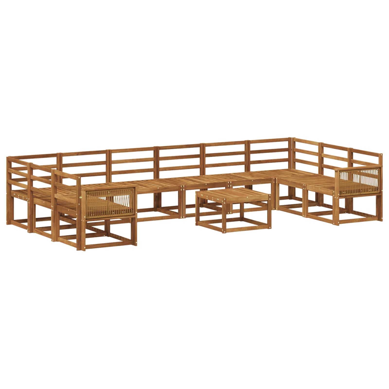 Buiten bankenset 11 pcs Naturel Massief Acaciahout image 1