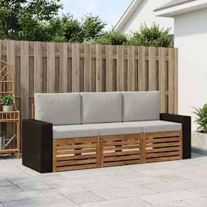 Sedežne garniture z blazino 3 pcs Masiven les akacije