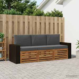 Sedežne garniture z blazino 3 pcs Masiven les akacije