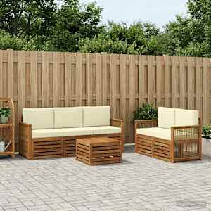 Sedežne garniture z blazino 6 pcs Masiven les akacije