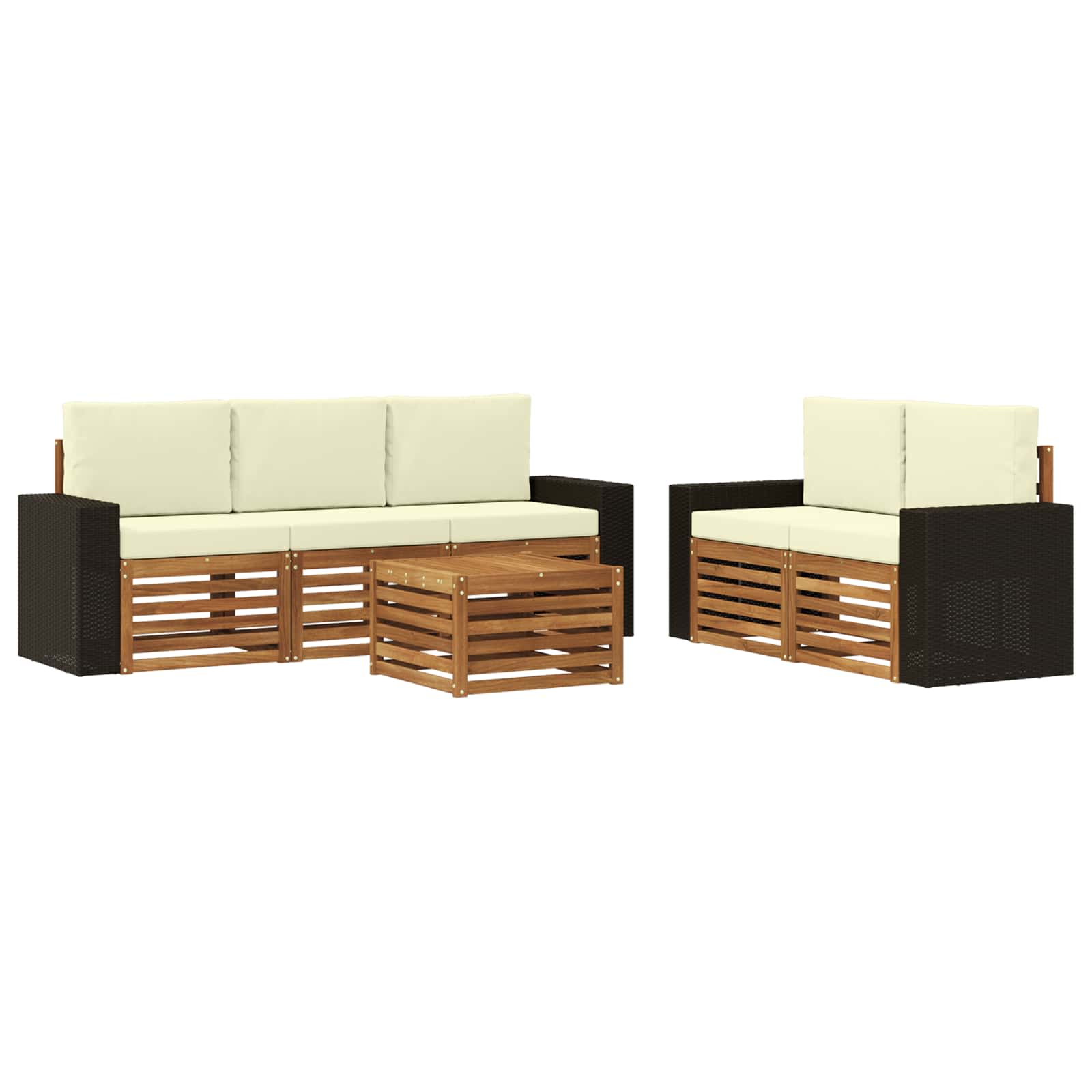 Sofa-Sets met kussen 6 pcs Massief Acaciahout image 1