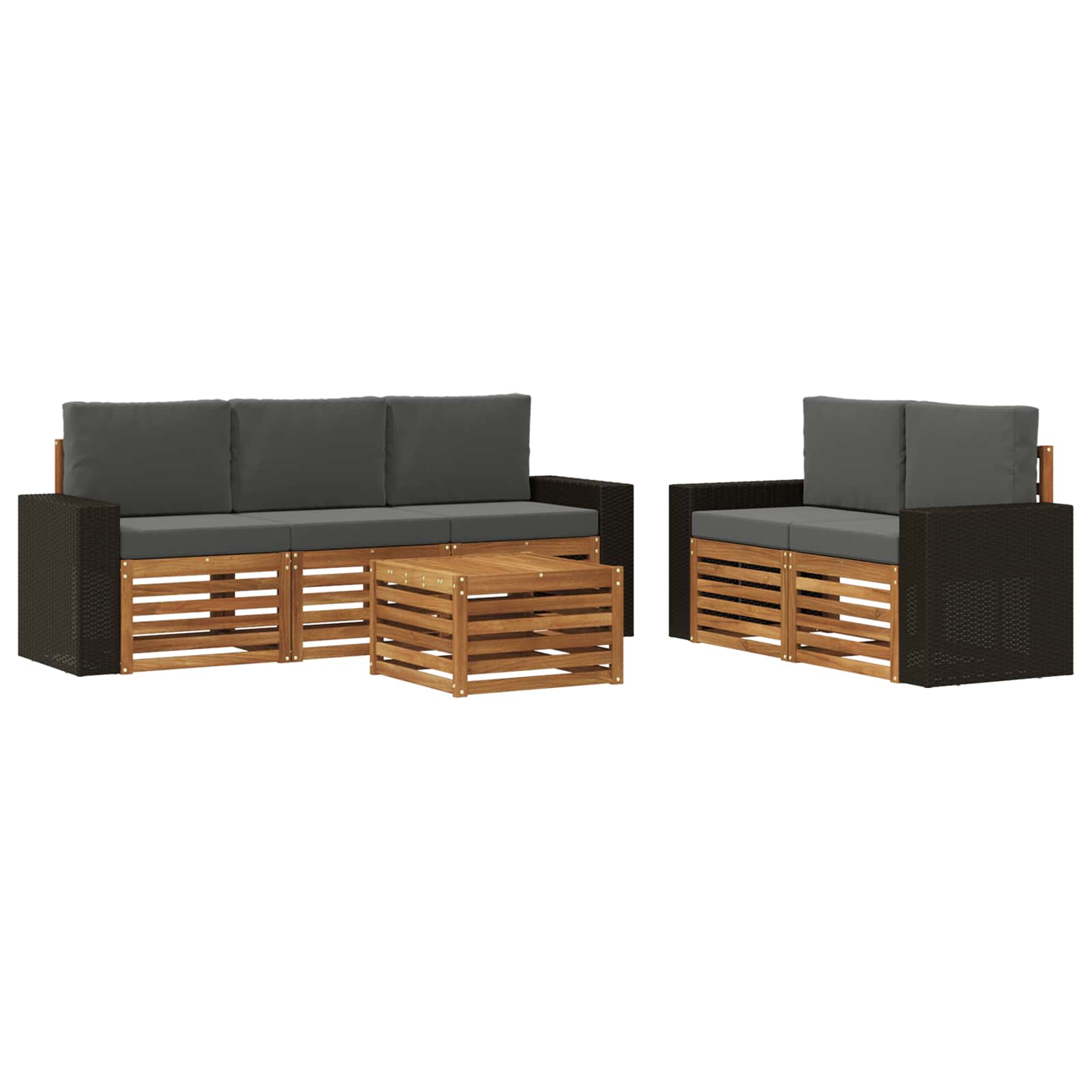 Sofa-Sets met kussen 6 pcs Massief Acaciahout image 1