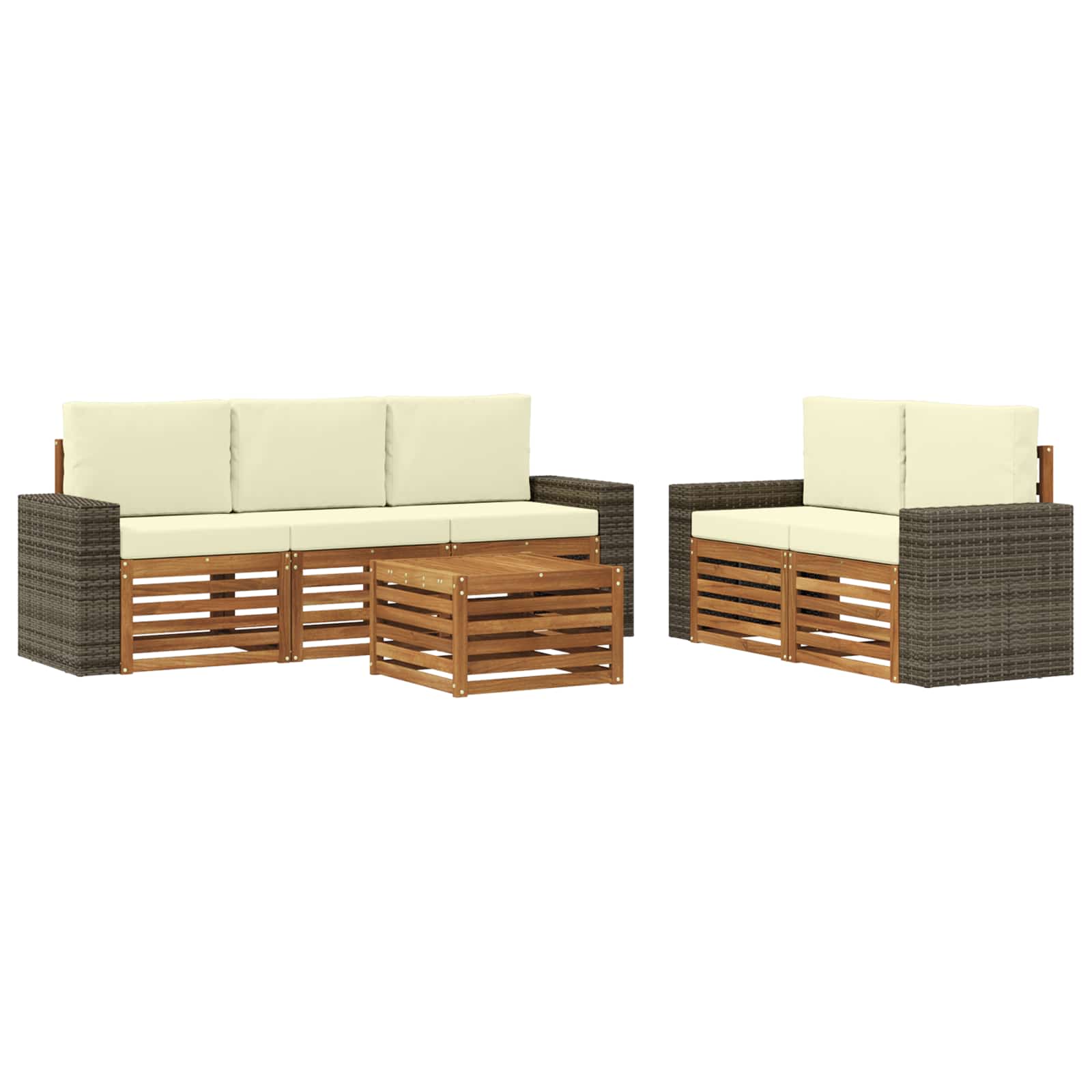 Sofa-Sets met kussen 6 pcs Massief Acaciahout image 1