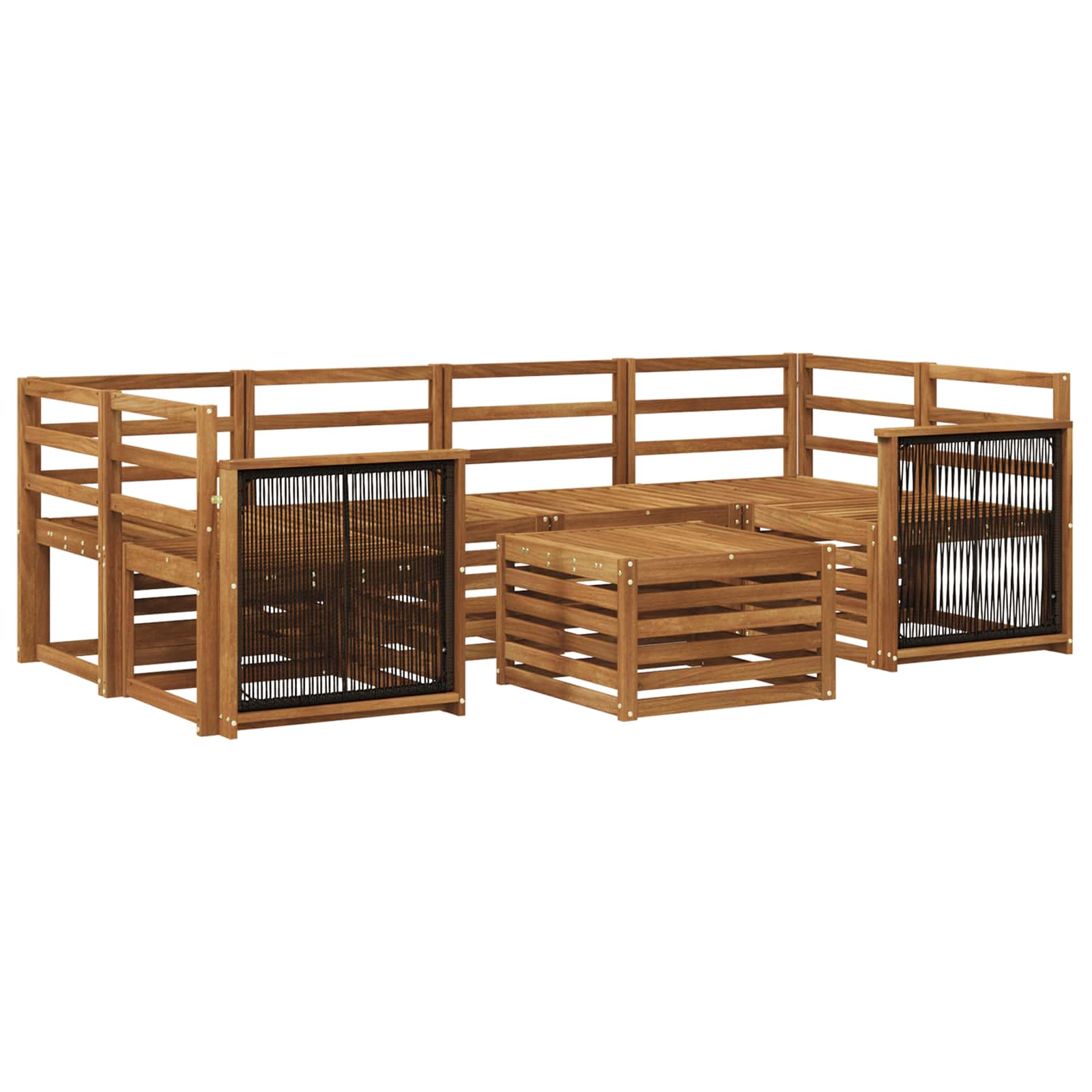 Buiten bankenset 7 pcs Naturel Massief Acaciahout image 2
