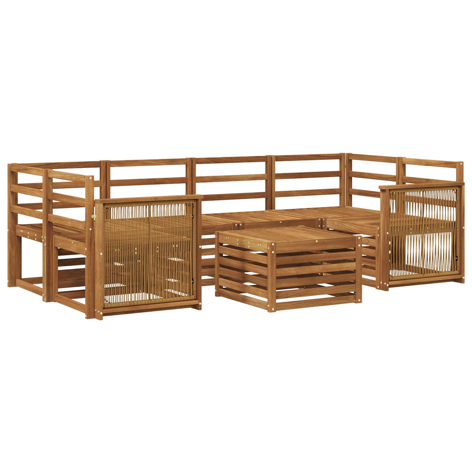 Buiten bankenset 7 pcs Naturel Massief Acaciahout image 2