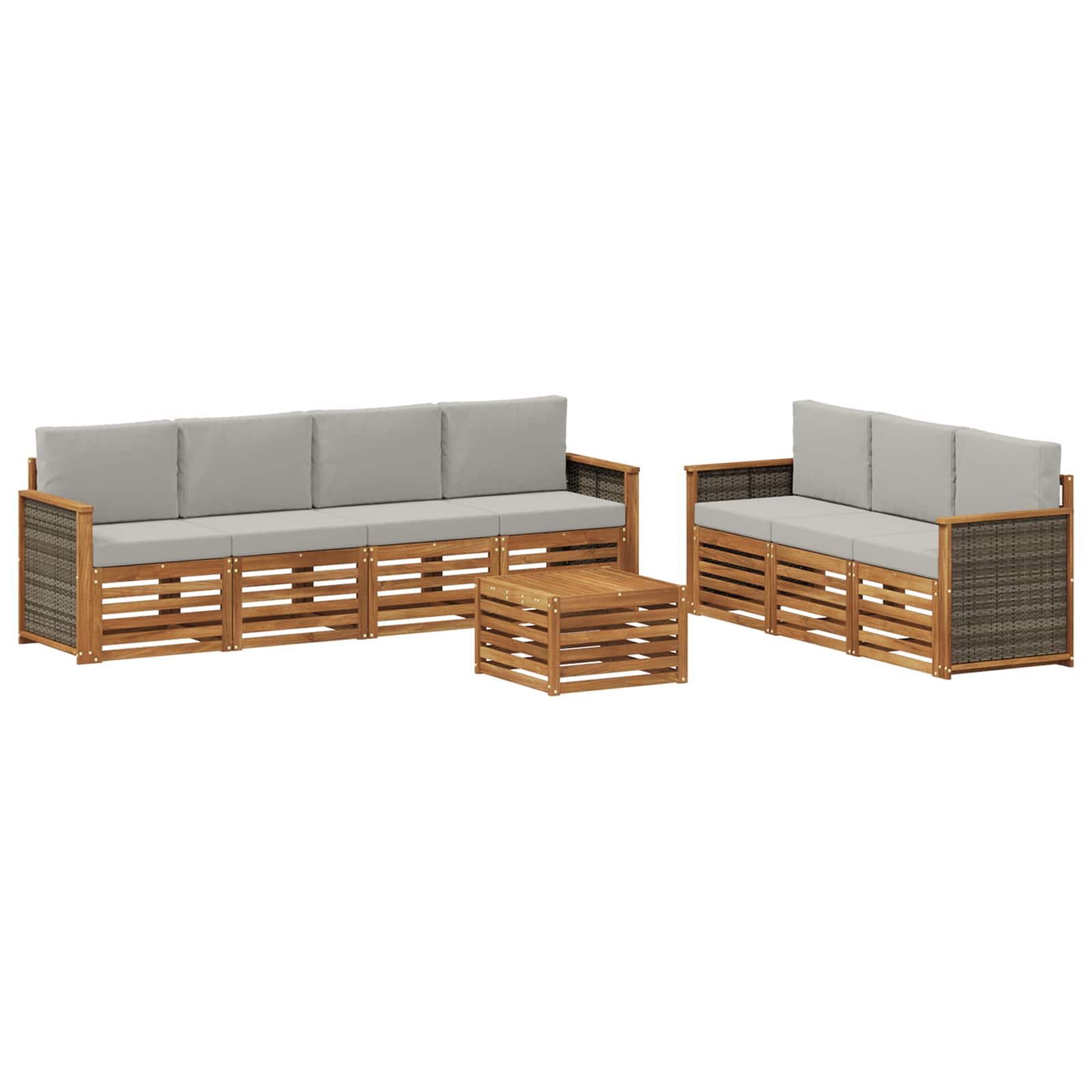 Sofa-Sets met kussen 8 pcs Massief Acaciahout image 1