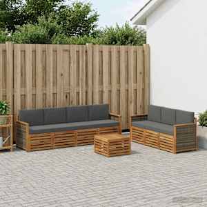 Sedežne garniture z blazino 8 pcs Masiven les akacije