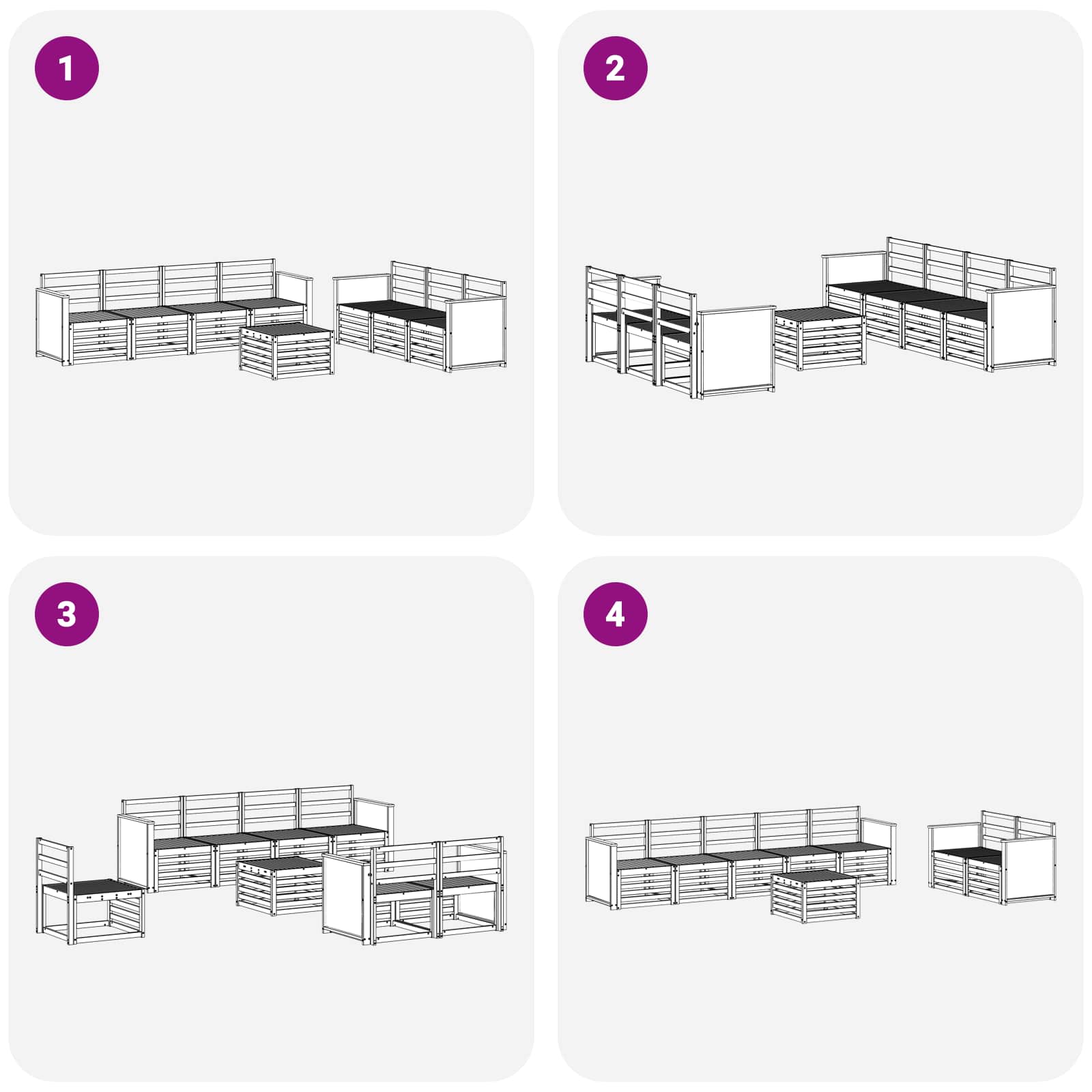 Sofa-Sets 8 pcs Massief Acaciahout image 6