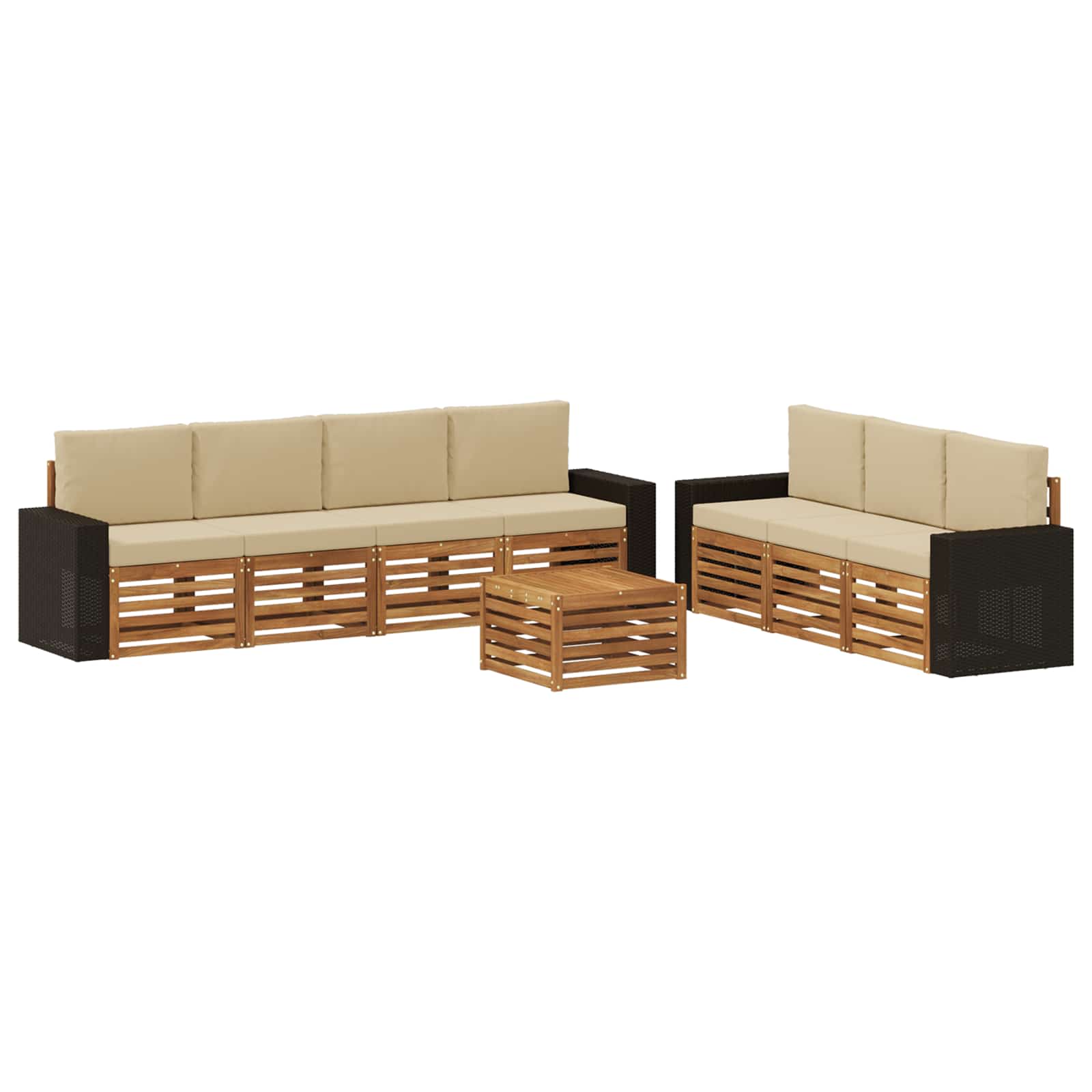 Sofa-Sets met kussen 8 pcs Massief Acaciahout image 1