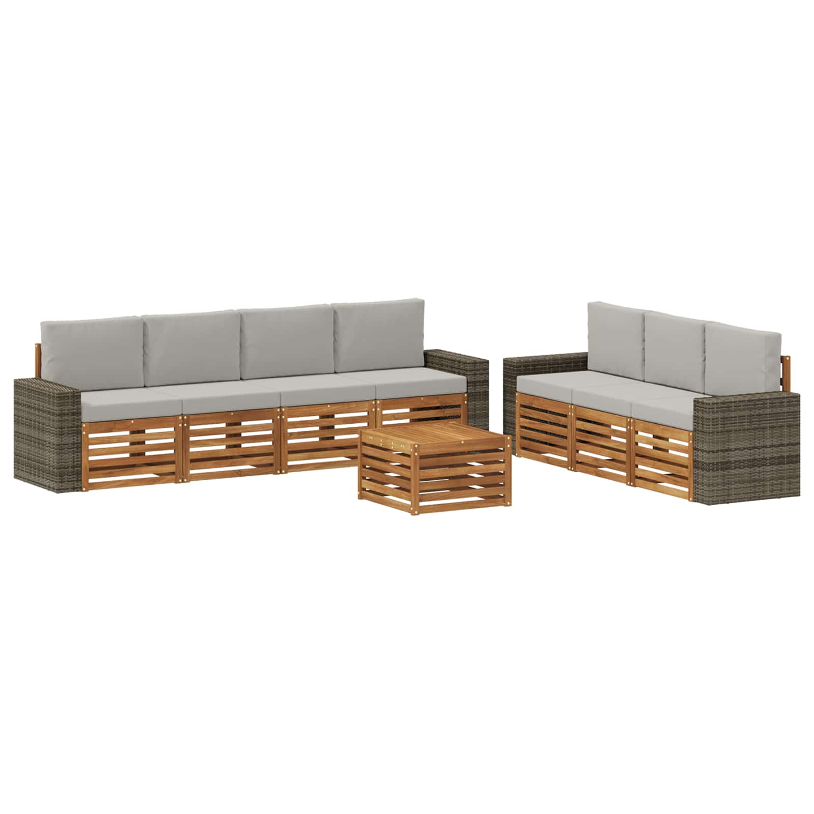 Sofa-Sets met kussen 8 pcs Massief Acaciahout image 1