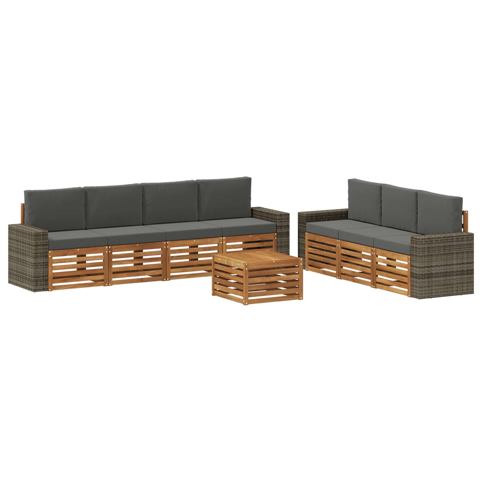 Sofa-Sets met kussen 8 pcs Massief Acaciahout image 1
