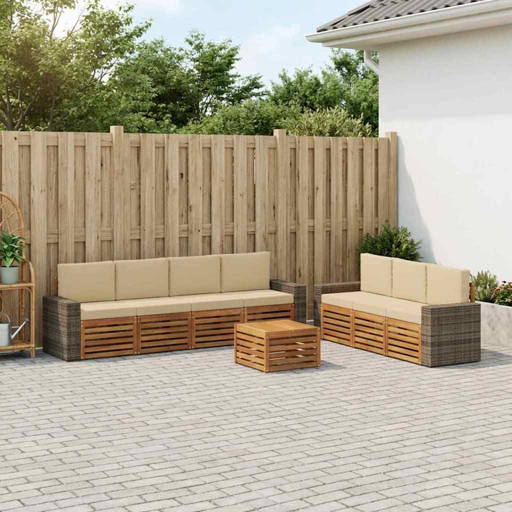 Sedežne garniture z blazino 8 pcs Masiven les akacije