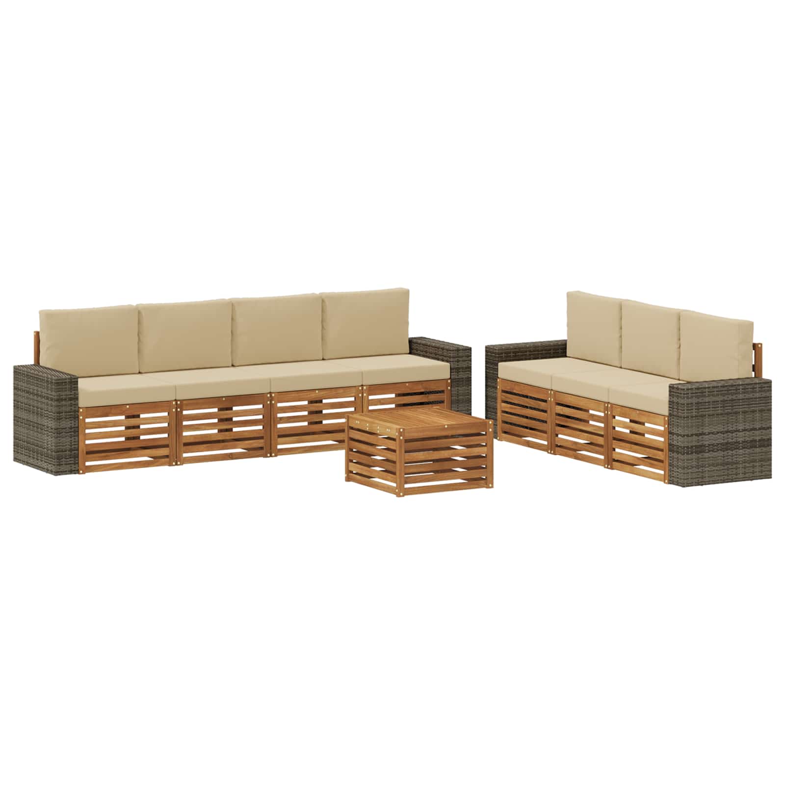 Sofa-Sets met kussen 8 pcs Massief Acaciahout image 1