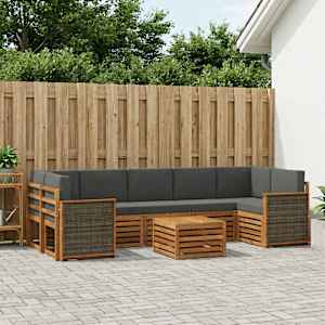Zunanja garnitura za sedenje 8 pcs Naravna in antracitna