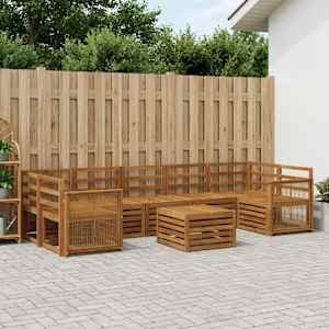 Zunanja garnitura za sedenje 8 pcs Naravna Masiven les akacije