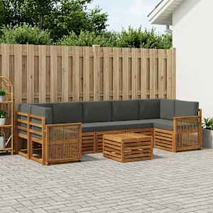 Zunanja garnitura za sedenje 8 pcs Naravna in antracitna