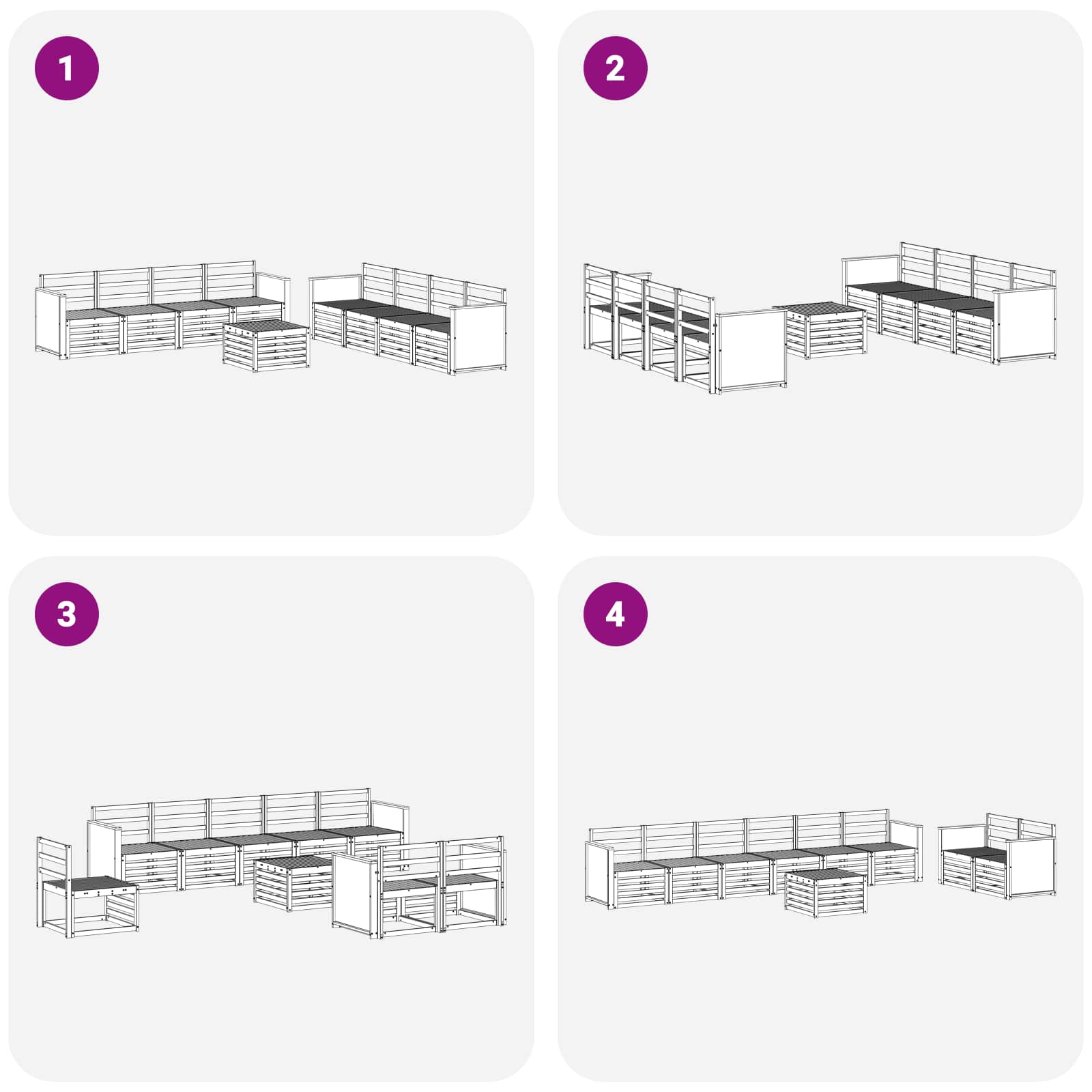Sofa-Sets 9 pcs Massief Acaciahout image 6