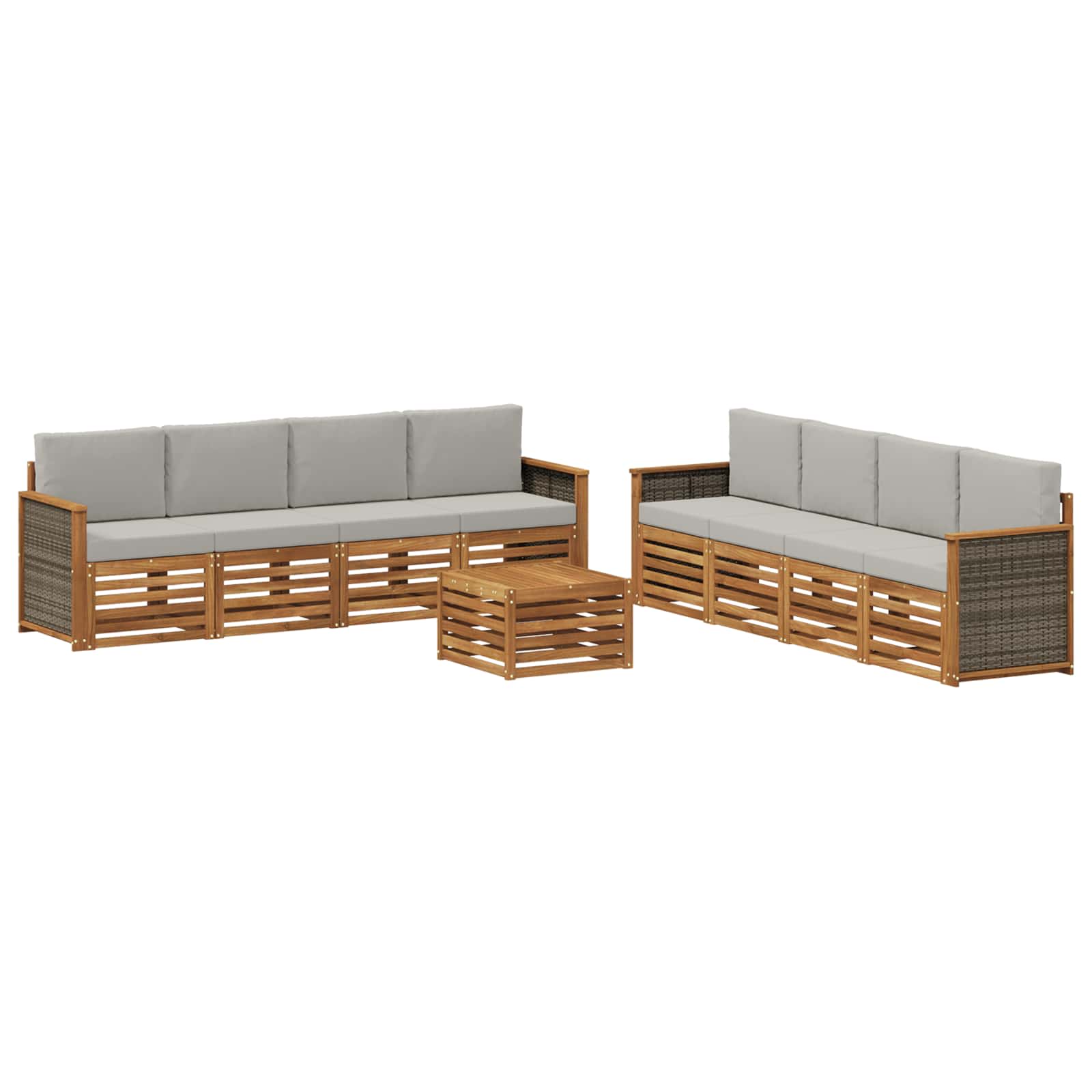 Sofa-Sets met kussen 9 pcs Massief Acaciahout image 1