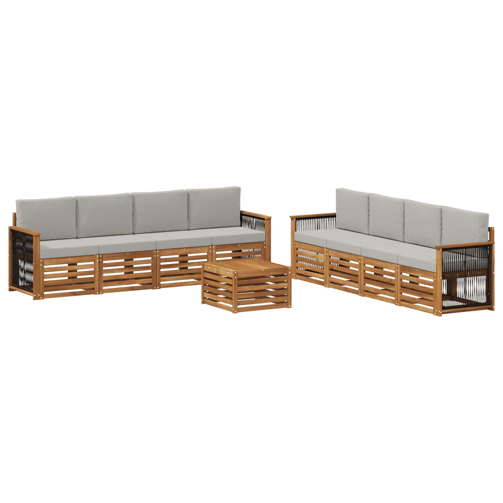 Sofa-Sets met kussen 9 pcs Massief Acaciahout image 1