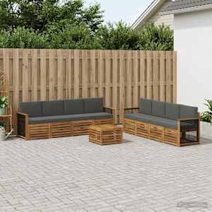 Sedežne garniture z blazino 9 pcs Masiven les akacije