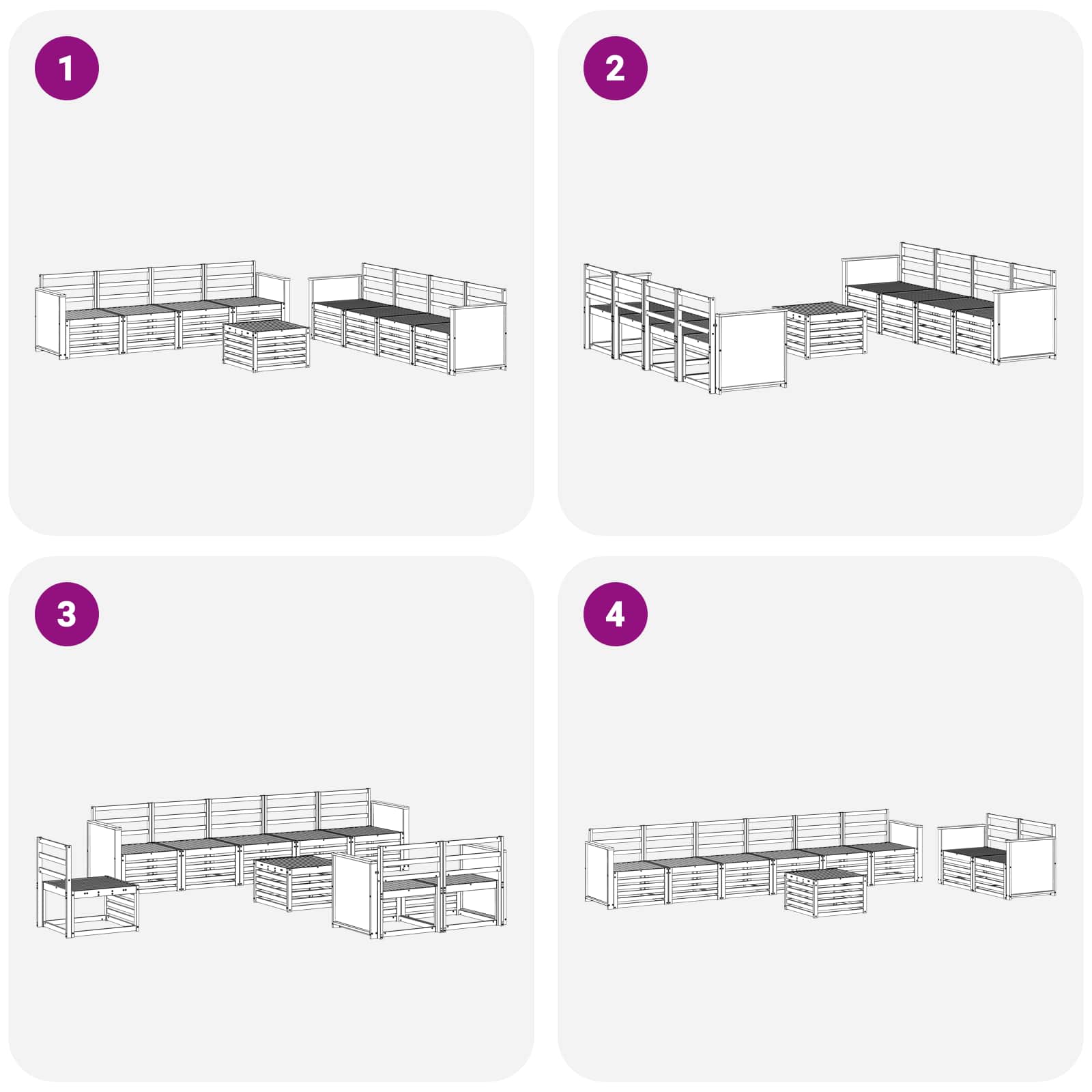 Sofa-Sets 9 pcs Massief Acaciahout image 6