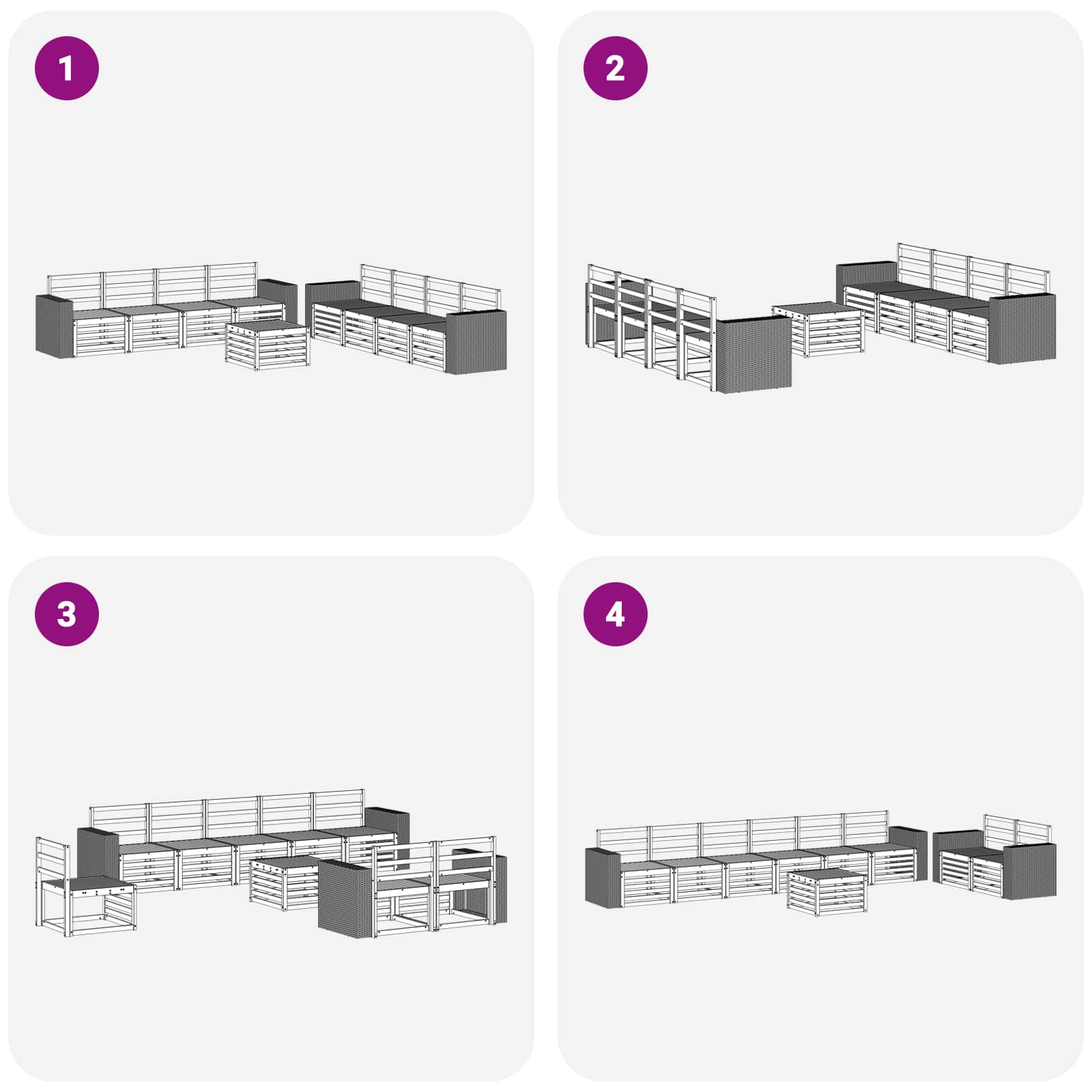 Sofa-Sets 9 pcs Massief Acaciahout image 5