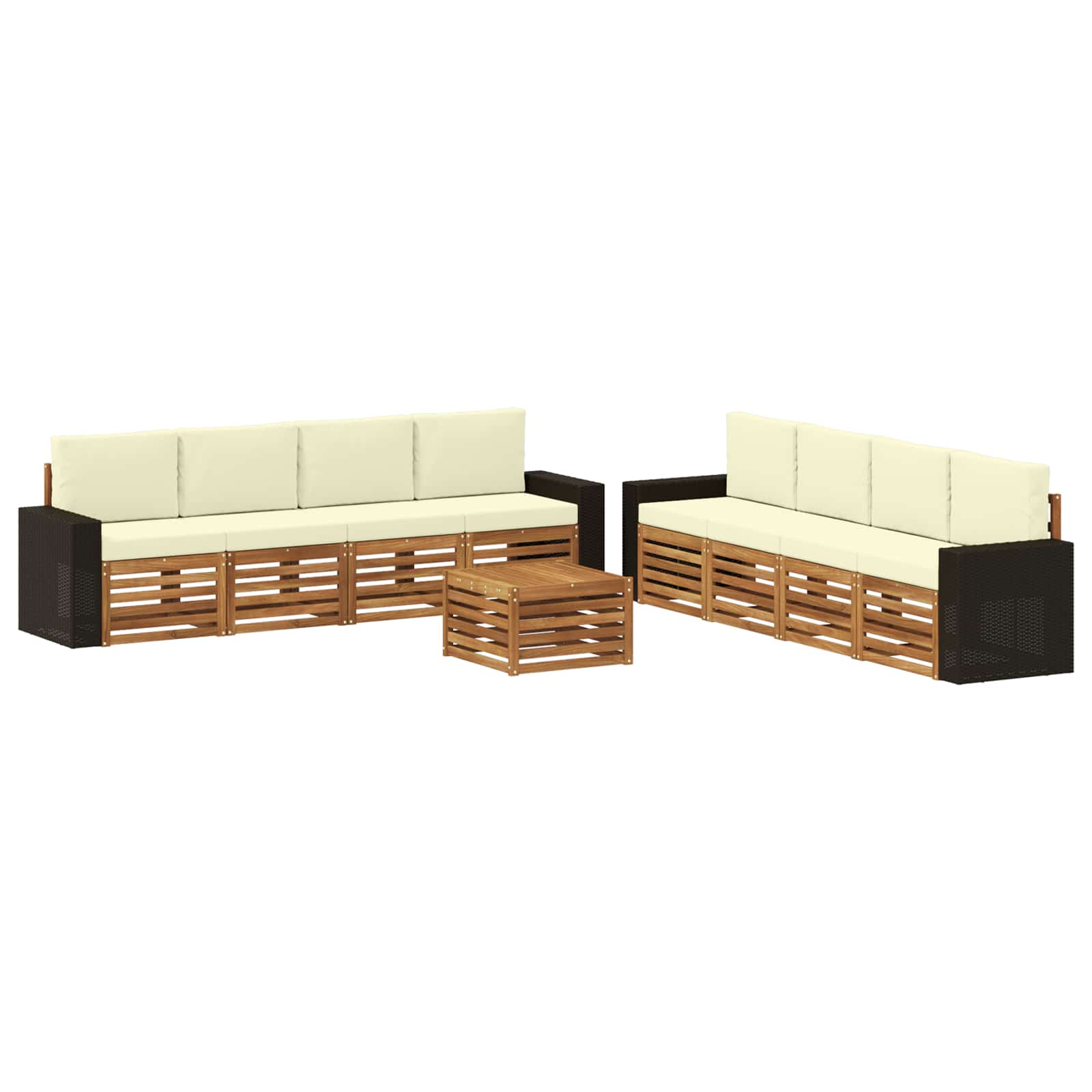 Sofa-Sets met kussen 9 pcs Massief Acaciahout image 1
