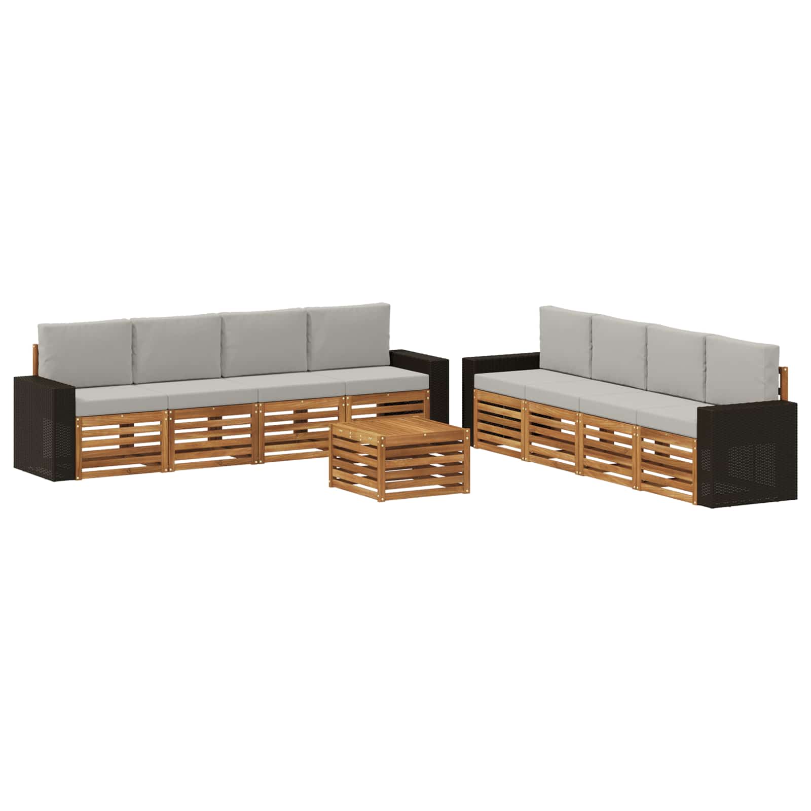Sofa-Sets met kussen 9 pcs Massief Acaciahout image 1