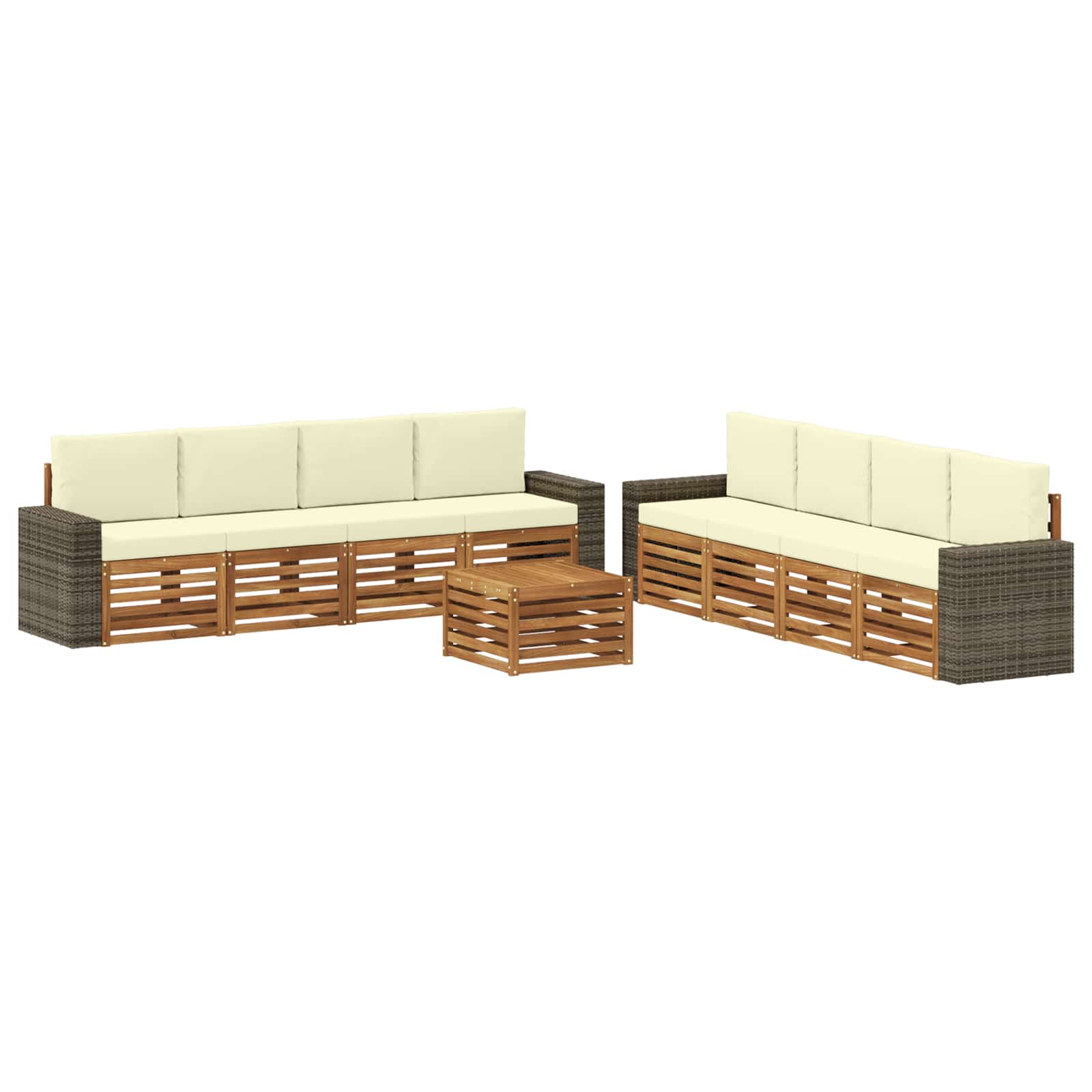 Sofa-Sets met kussen 9 pcs Massief Acaciahout image 1