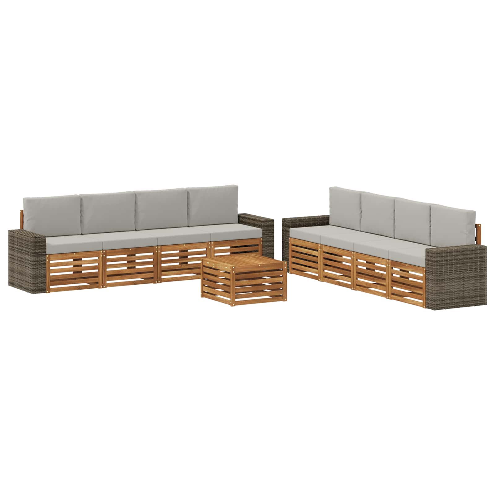 Sofa-Sets met kussen 9 pcs Massief Acaciahout image 1