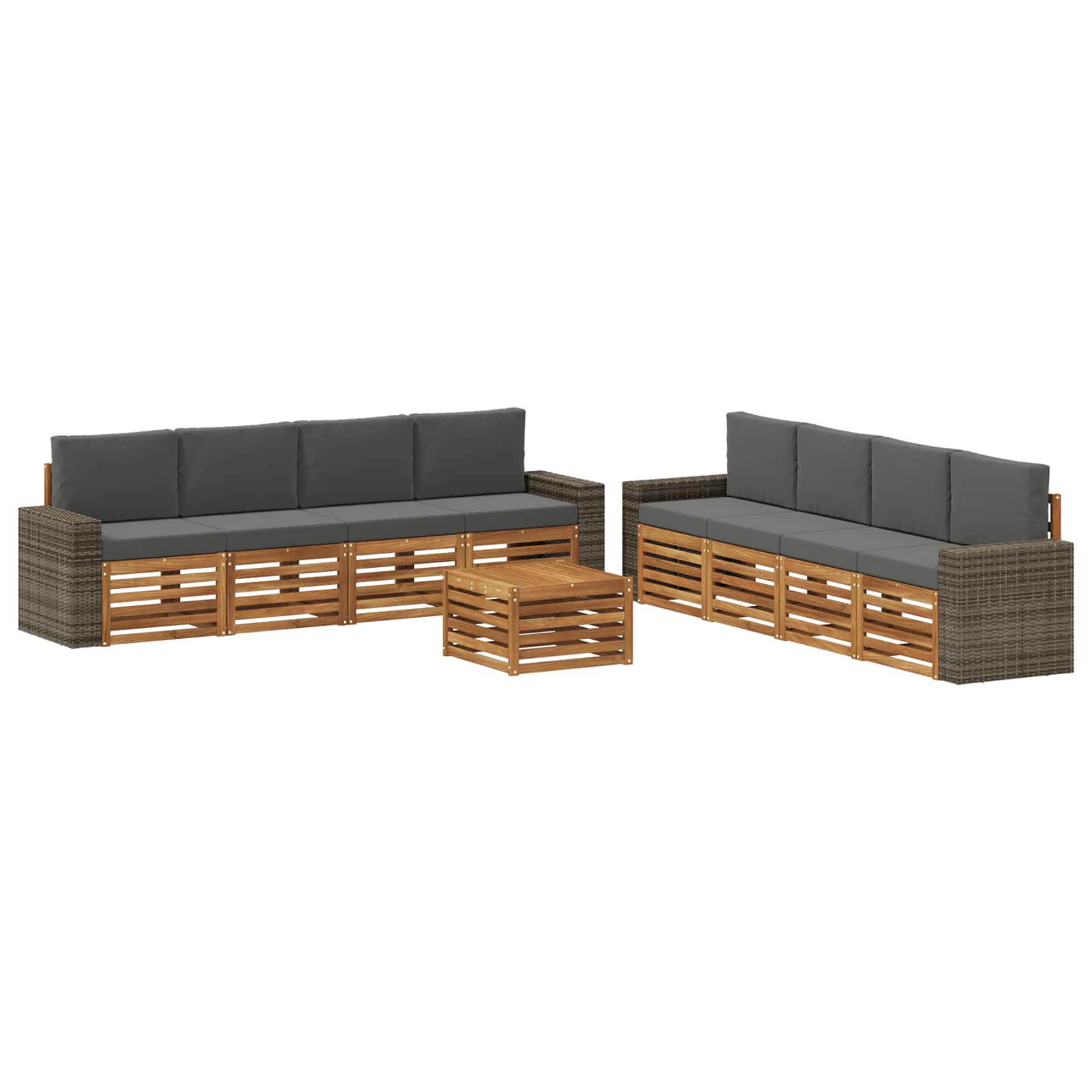Sofa-Sets met kussen 9 pcs Massief Acaciahout image 1