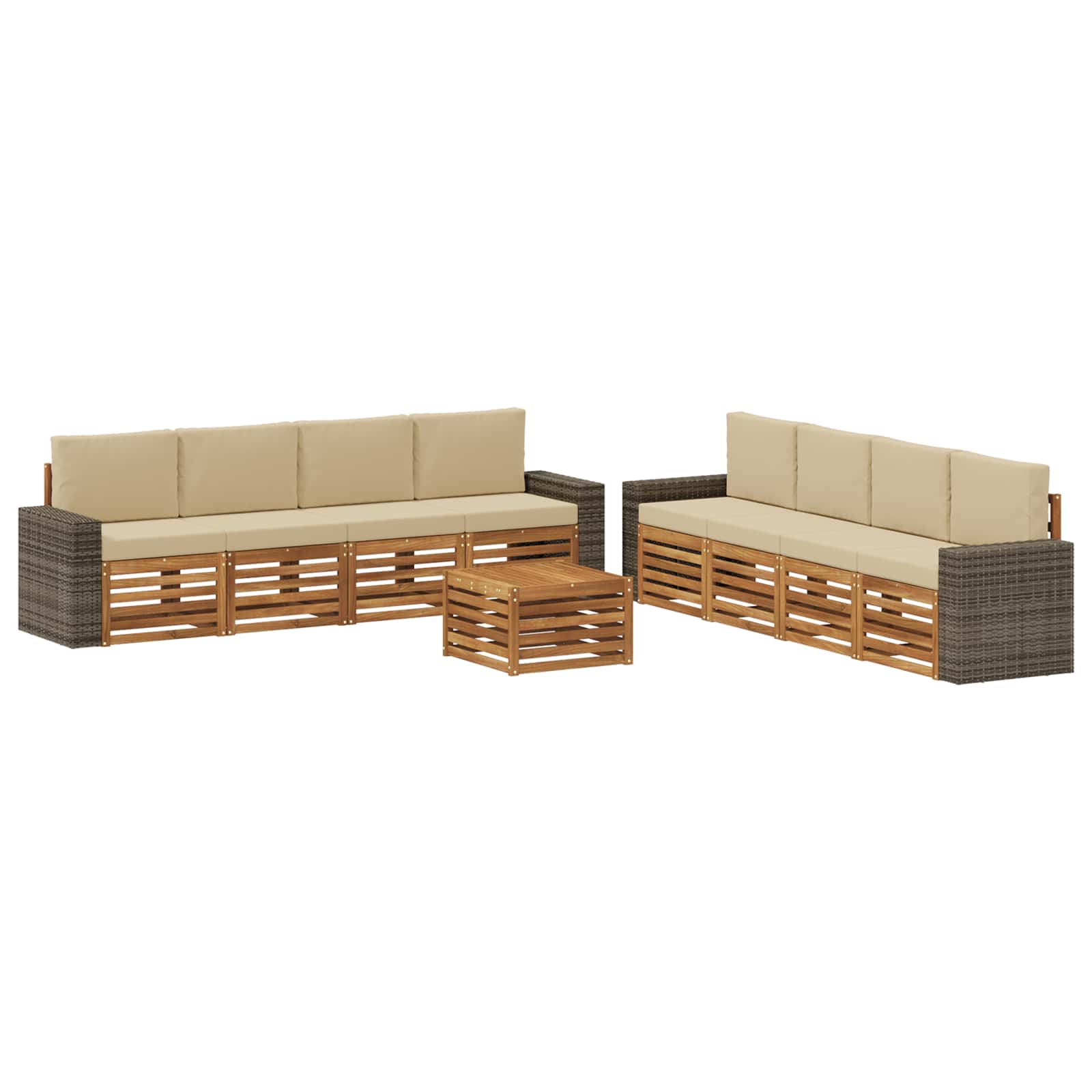 Sofa-Sets met kussen 9 pcs Massief Acaciahout image 1