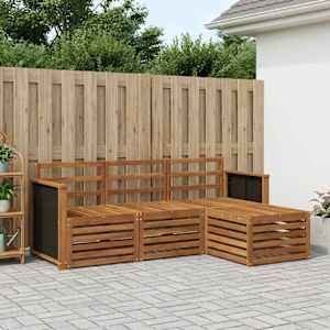 Zunanja garnitura za sedenje 4 pcs Naravna